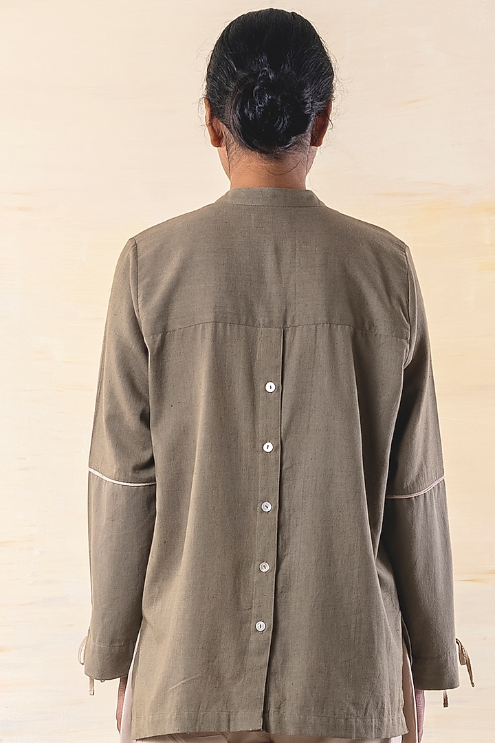 Olive Cotton Pant Set by June 20 at Pernia's Pop Up Shop