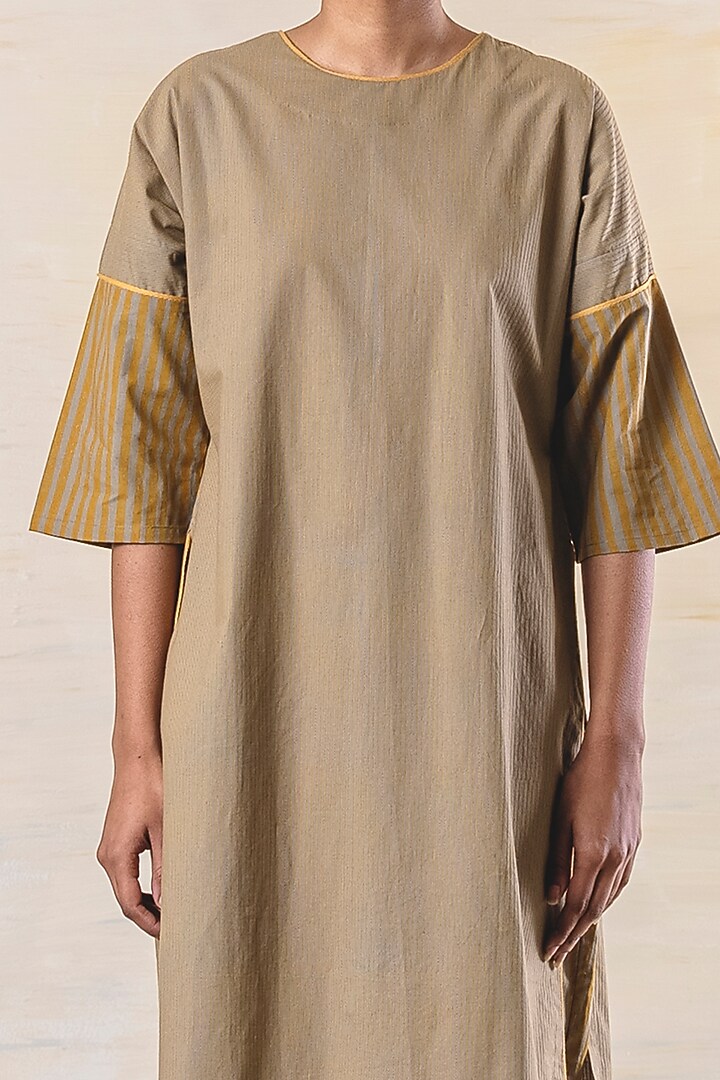 Olive & Mustard Cotton Kurta Set by June 20 at Pernia's Pop Up Shop