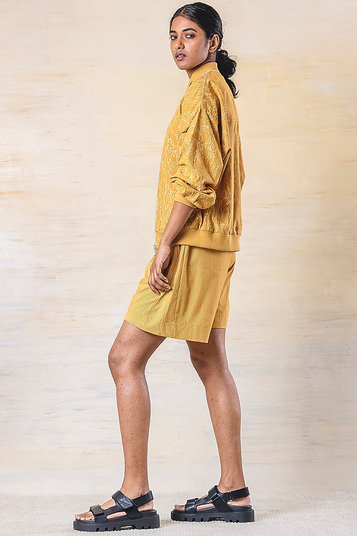 Mustard Block Printed Jacket by June 20 at Pernia's Pop Up Shop