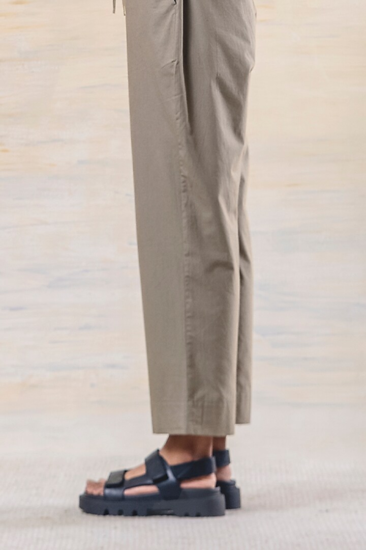 Olive Cotton Pant Set by June 20 at Pernia's Pop Up Shop