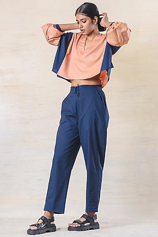 Canyon & Navy Blue Cotton Co-Ord Set by June 20