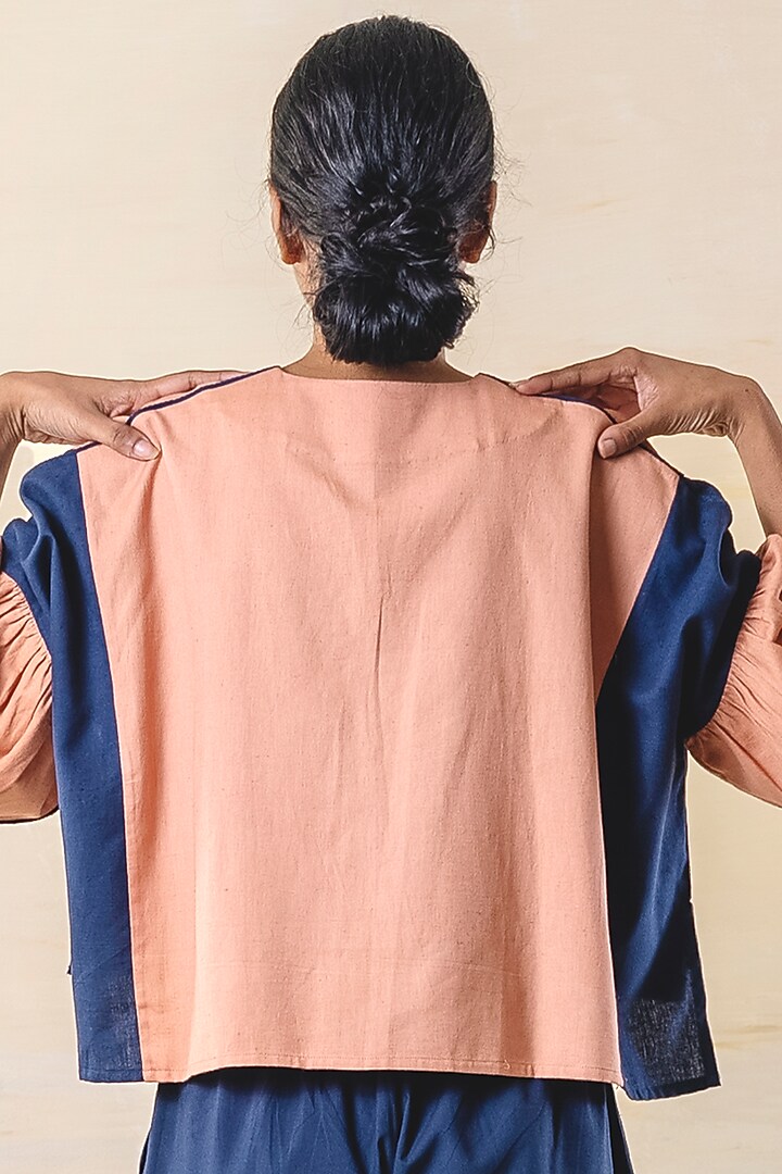 Canyon & Navy Blue Cotton Co-Ord Set by June 20 at Pernia's Pop Up Shop