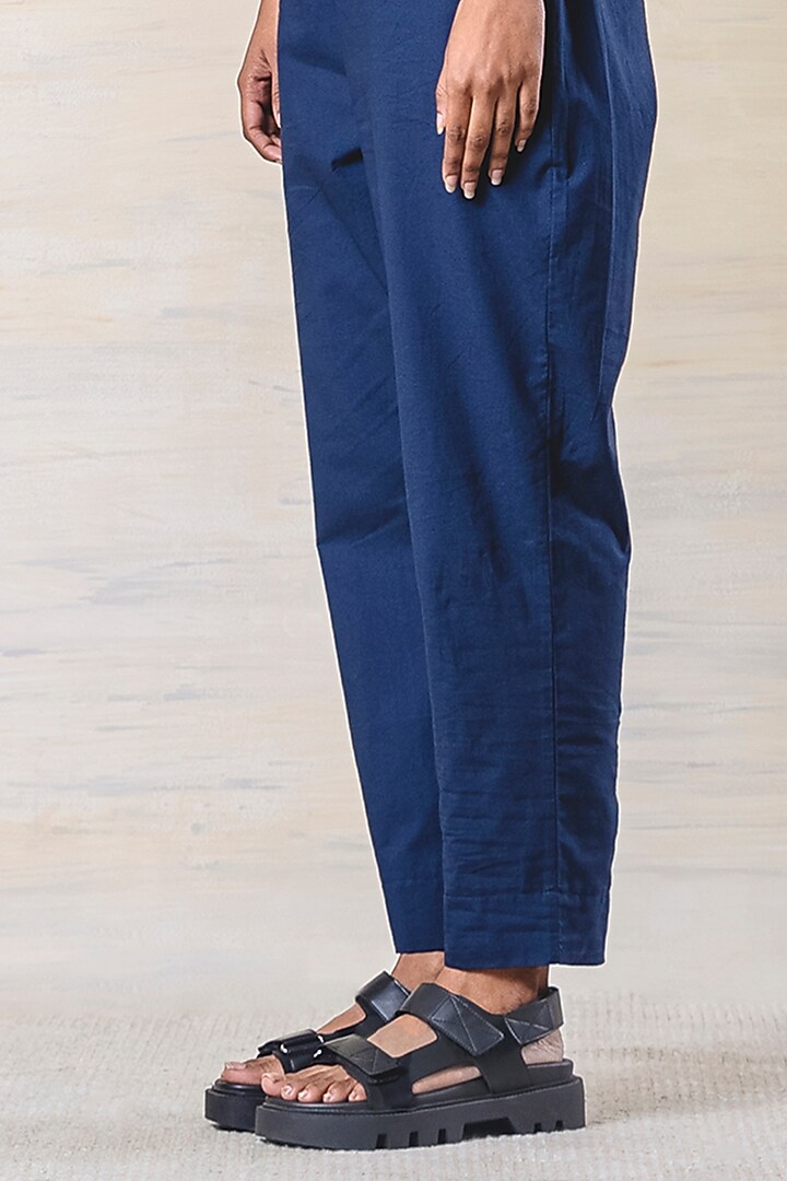 Canyon & Navy Blue Cotton Co-Ord Set by June 20 at Pernia's Pop Up Shop