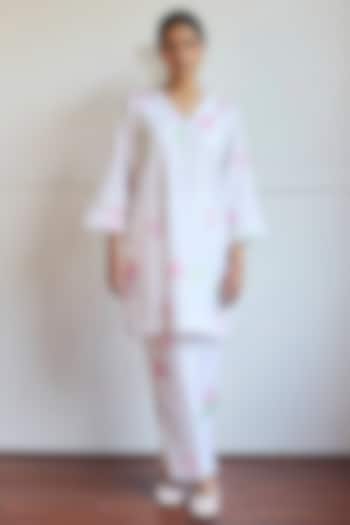 Ivory Linen Cotton Printed Co-Ord Set by Juanita by Shubhda at Pernia's Pop Up Shop