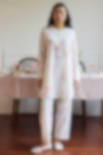 Ivory Cotton Printed Co-Ord Set by Juanita by Shubhda at Pernia's Pop Up Shop