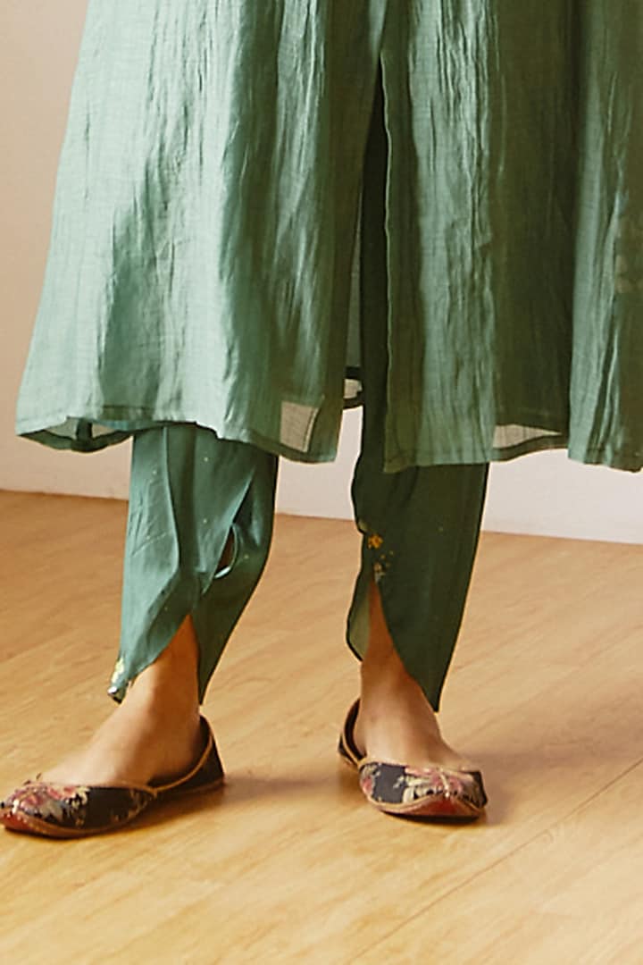 Emerald Green Printed Kurta Set by Juanita by Shubhda at Pernia's Pop Up Shop