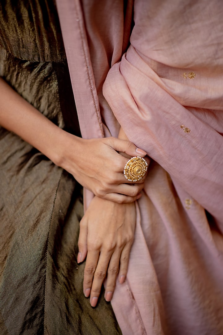 Copper Embroidered Party Wear Anarkali Set by Juanita by Shubhda at Pernia's Pop Up Shop