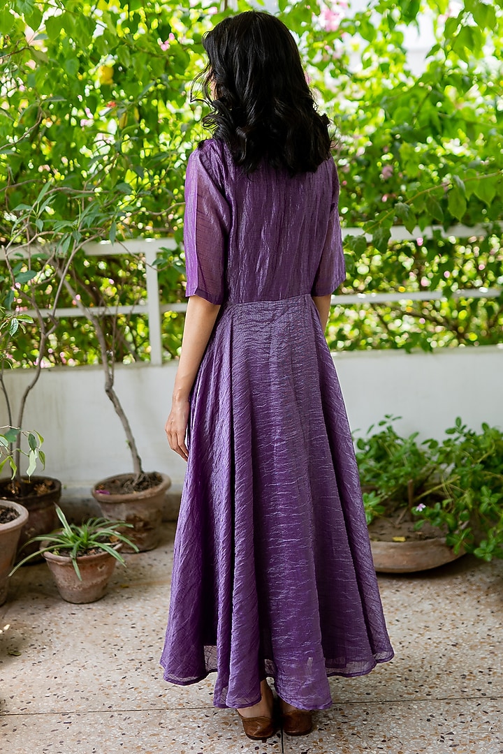 open lace back dress Violet Banarasi Gown  Lakhina Couture