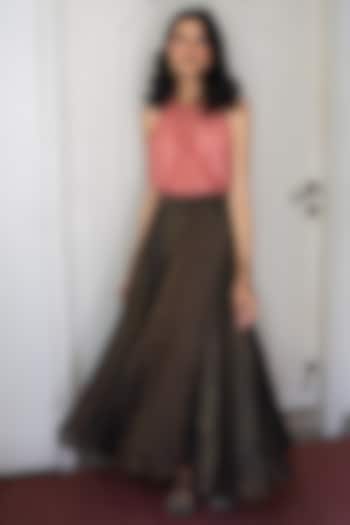 Brown Handwoven Skirt by Juanita Ensemble 
