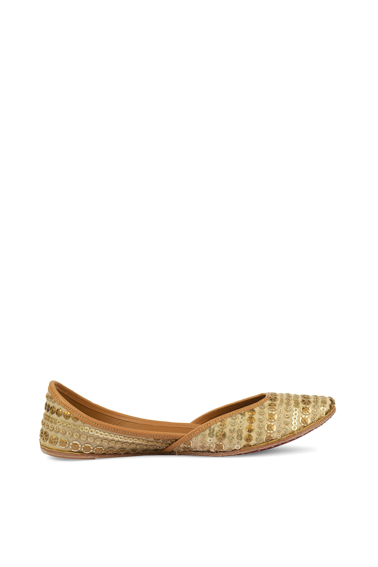 Gold Sequins Juttis by Jutti Express at Pernia's Pop Up Shop