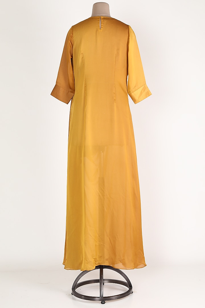 Mustard Cowl Drape Summer Dress by Jesal Vora at Pernia's Pop Up Shop