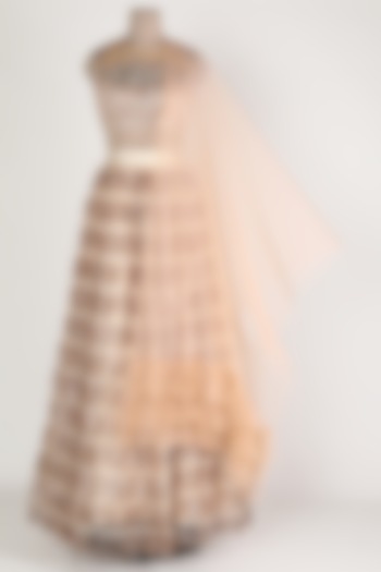 Rose Gold Embroidered Skirt Set by Jesal Vora