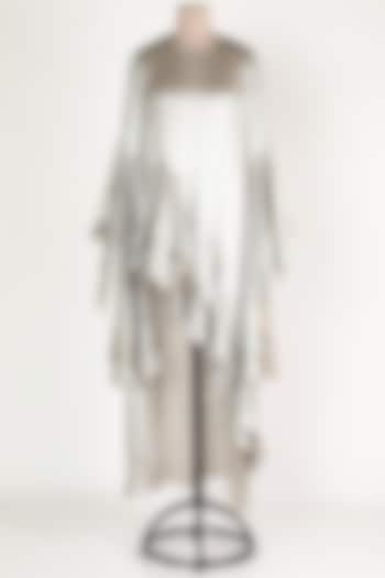 Silver Ruffled High-Low Dress by Jesal Vora