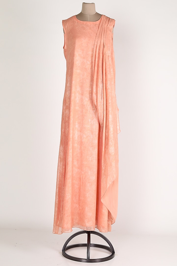 Peach Draped Summer Dress by Jesal Vora at Pernia's Pop Up Shop