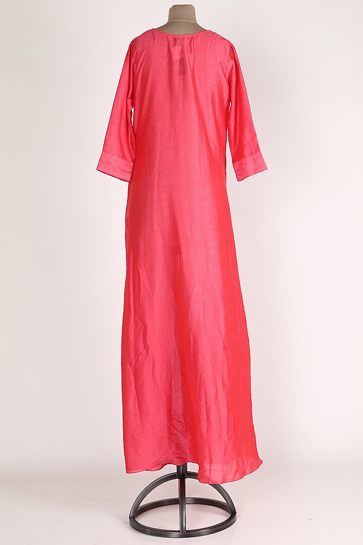Coral Cowl Silk Summer Dress by Jesal Vora at Pernia's Pop Up Shop