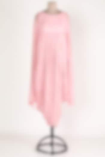 Pink Pleated Georgette Dress by Jesal Vora