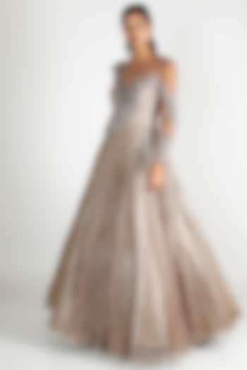 Copper Embroidered Gown by Jesal Vora