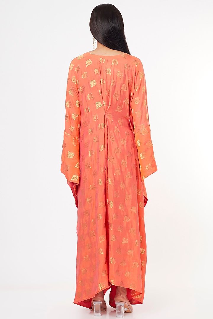 Peach Embroidered Kaftan by Jesal Vora at Pernia's Pop Up Shop