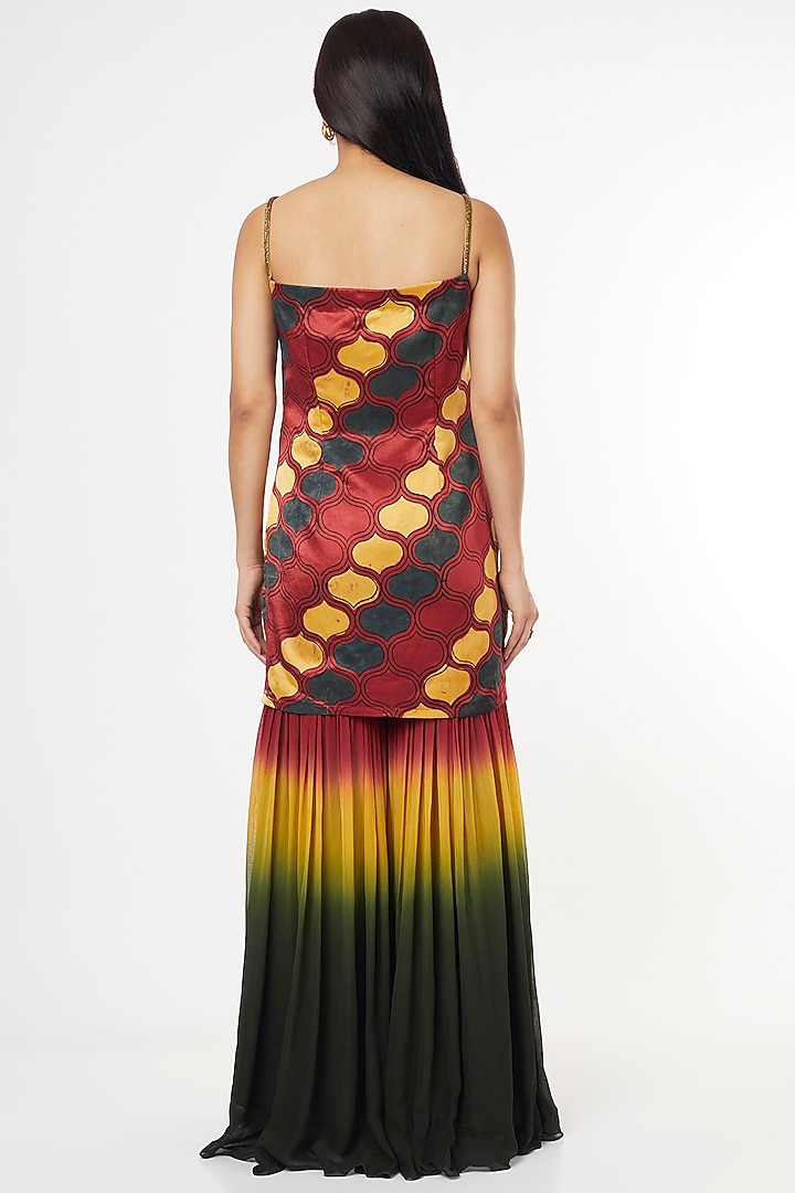Multi-Coloured Georgette Party Wear Sharara Set by Jesal Vora at Pernia's Pop Up Shop