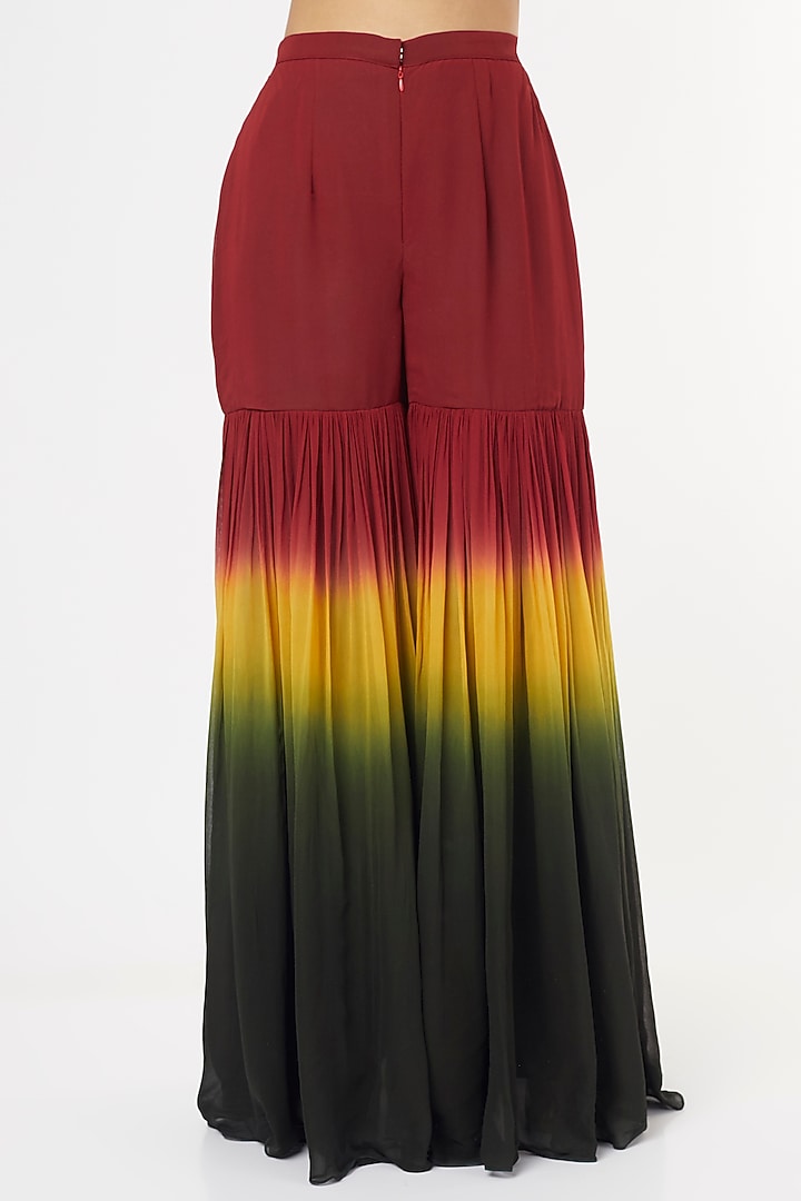 Multi-Coloured Georgette Party Wear Sharara Set by Jesal Vora at Pernia's Pop Up Shop