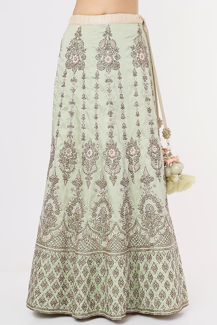 Pista Silk Wedding Lehenga Set by Jesal Vora at Pernia's Pop Up Shop