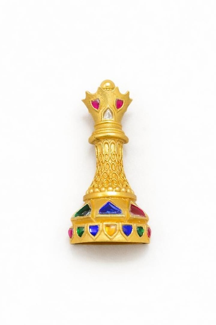 Gold Finish Multi-Colored Gemstone Chess Brooch by JewelTreeTz at Pernia's Pop Up Shop