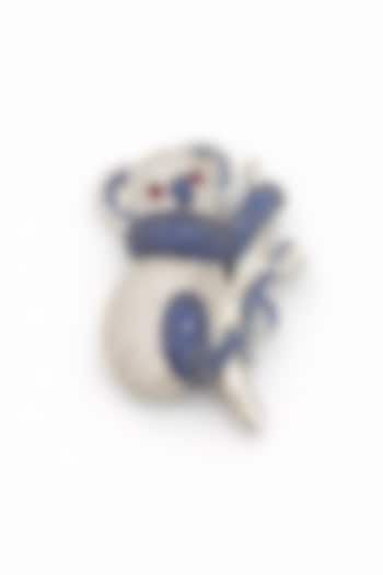 Gold Finish White & Blue Stone Panda Brooch by JewelTreeTz at Pernia's Pop Up Shop