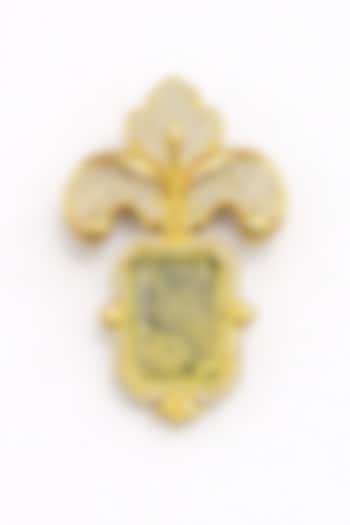 Gold Finish Lemon Doublet & CZ Stone Orchid Petal Brooch by JewelTreeTz at Pernia's Pop Up Shop