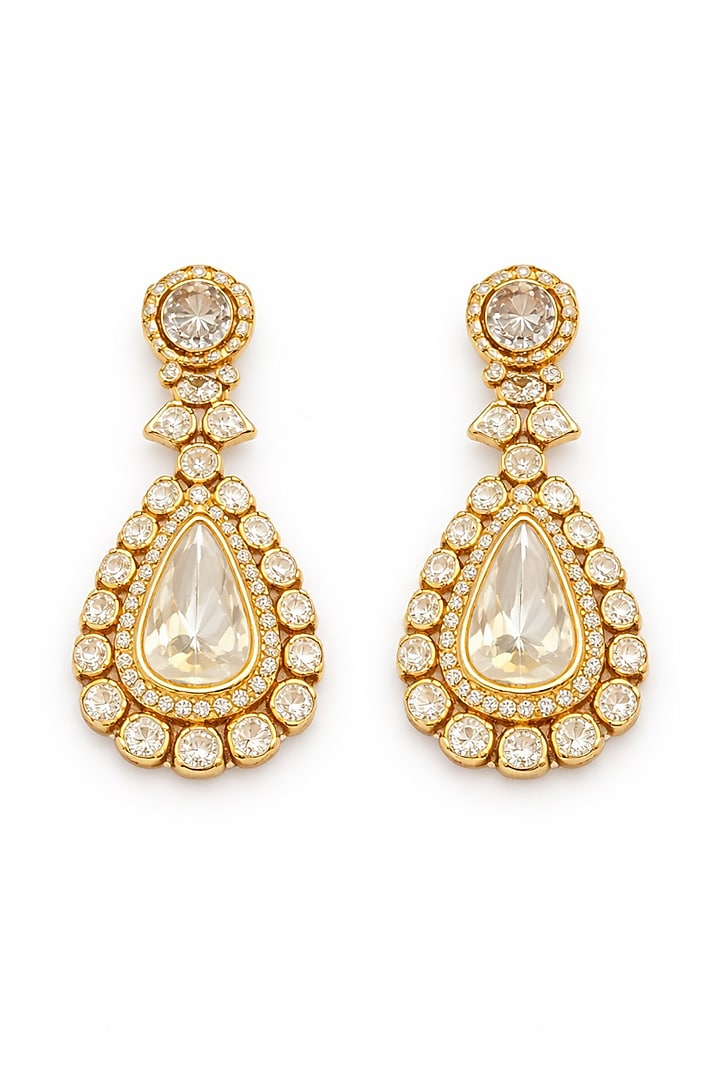 Gold Plated Moissanite Stone Necklace Set by JewelTreeTz at Pernia's Pop Up Shop