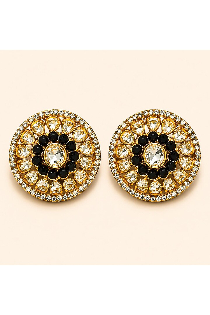 Gold Plated Moissanite & Black Stone Necklace Set by JewelTreeTz at Pernia's Pop Up Shop
