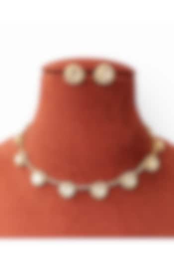 Gold Plated Moissanite Stone Necklace Set by JewelTreeTz at Pernia's Pop Up Shop