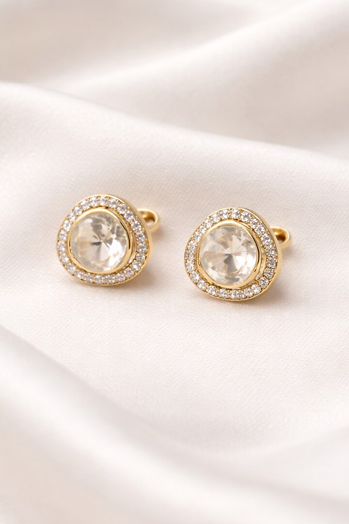 Gold Plated Moissanite Stone Necklace Set by JewelTreeTz at Pernia's Pop Up Shop