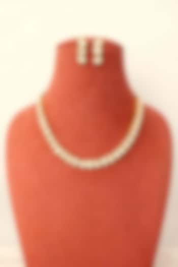 Gold Plated Moissanite Necklace Set by JewelTreeTz at Pernia's Pop Up Shop