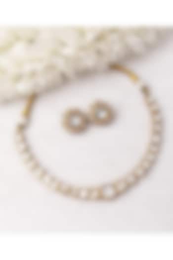 Gold Plated Moissanite Necklace Set by JewelTreeTz at Pernia's Pop Up Shop