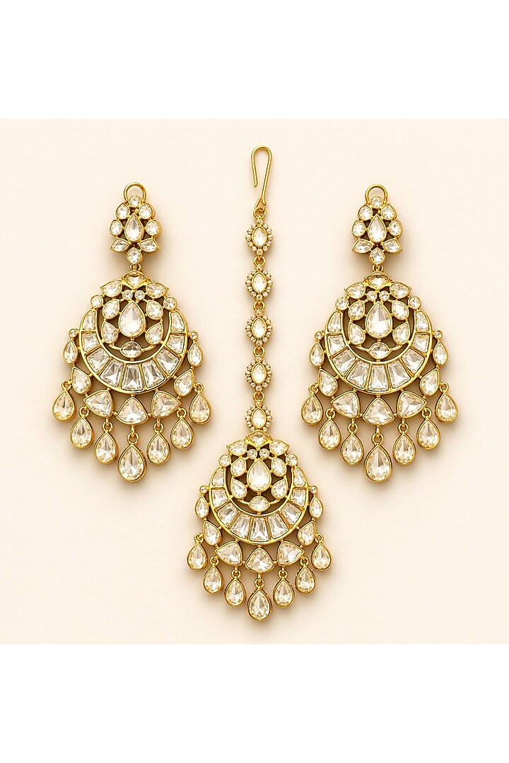 Gold Plated Moissanite Necklace Set by JewelTreeTz at Pernia's Pop Up Shop