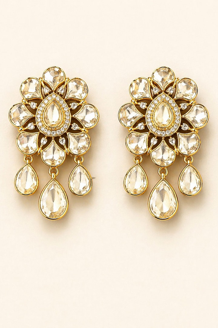 Gold Plated Moissanite Necklace Set by JewelTreeTz at Pernia's Pop Up Shop