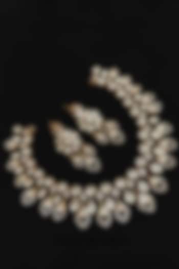 Gold Plated Moissanite Stone Necklace Set by JewelTreeTz at Pernia's Pop Up Shop