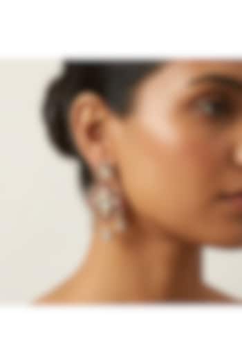 Gold Finish Kundan Polki & Ruby Stone Dangler Earrings by JewelTreeTz at Pernia's Pop Up Shop