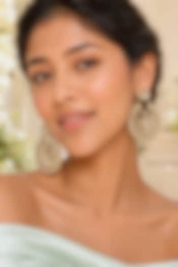 Gold Finish Kundan Polki Chandbali Earrings by JewelTreeTz at Pernia's Pop Up Shop