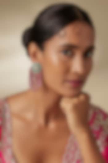 Gold Finish Purple Agate Crystal & Turquoise Stone Dangler Earrings by JewelTreeTz at Pernia's Pop Up Shop