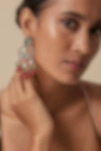 Black Rhodium Finish Uncut Kundan Polki Dangler Earrings by JewelTreeTz at Pernia's Pop Up Shop