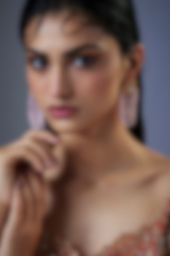 Gold Finish Moissanite Polki & Pink Agate Crystal Tassel Dangler Earrings by JewelTreeTz at Pernia's Pop Up Shop