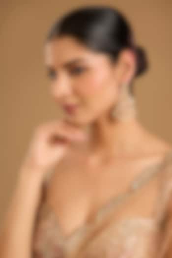 Gold Finish Kundan Polki Chandbali Earrings by JewelTreeTz at Pernia's Pop Up Shop