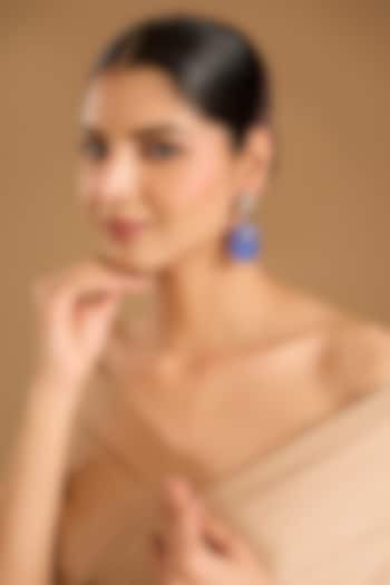 Black Rhodium Finish Agate Stone Dangler Earrings by JewelTreeTz at Pernia's Pop Up Shop