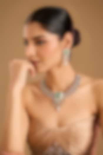 Gold Finish Kundan Polki & Multi-Colored Stone Necklace Set by JewelTreeTz at Pernia's Pop Up Shop