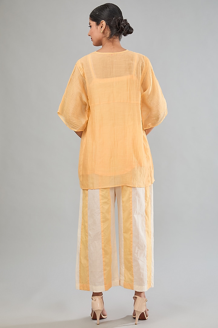 Yellow Chanderi Cotton Silk Tunic by Jyoti Bansal at Pernia's Pop Up Shop