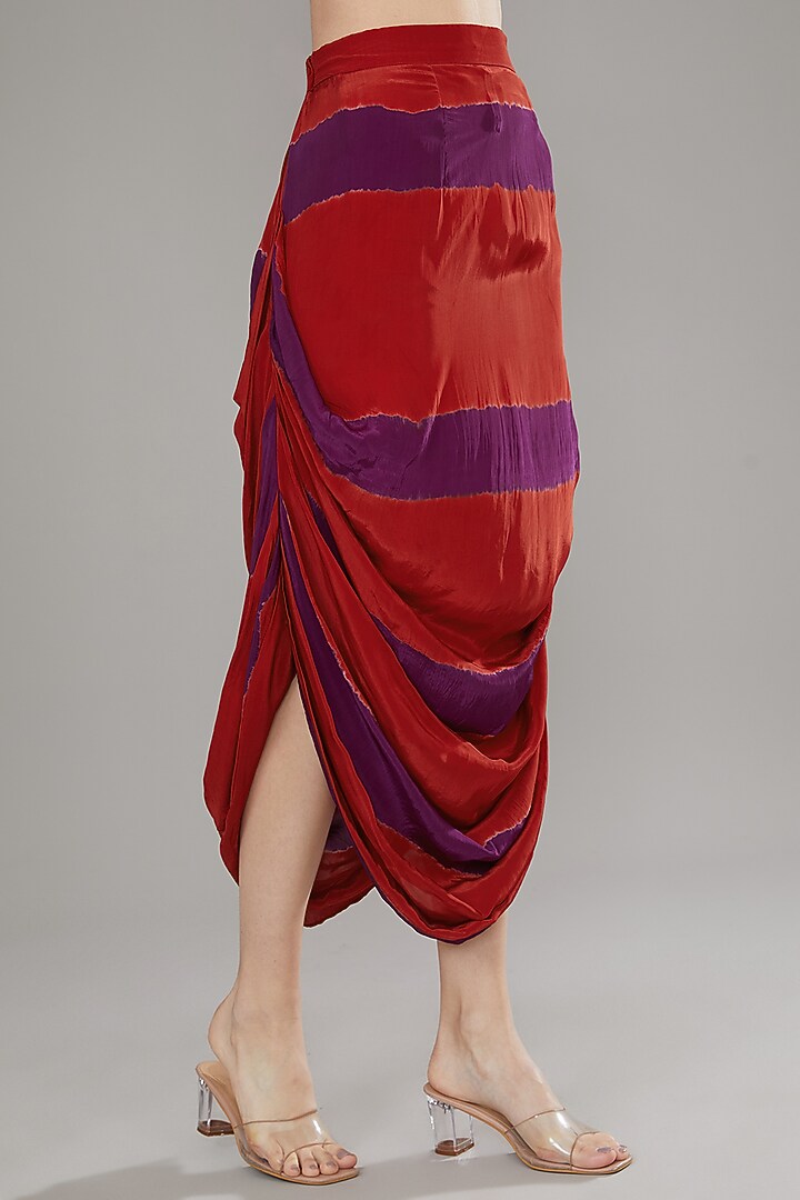 Red Natural Crepe Tassels Embroidered Kurta Set by Jyoti Bansal at Pernia's Pop Up Shop