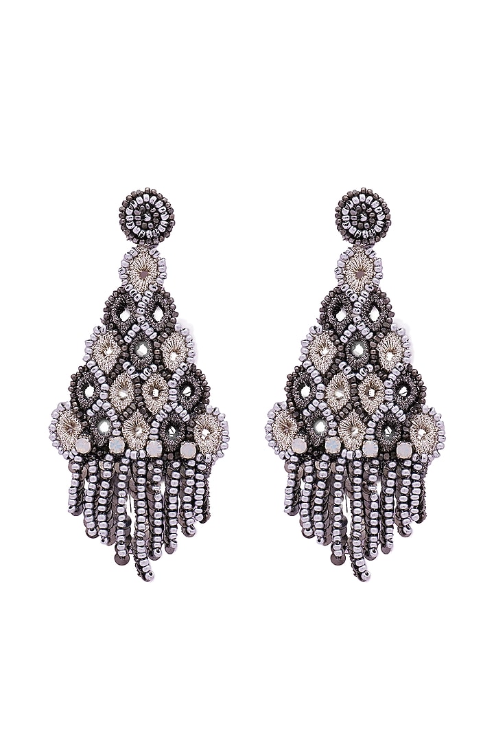 Multi-Colored Crystal & Beaded Dangler Earrings by Jyo Das Accessories at Pernia's Pop Up Shop