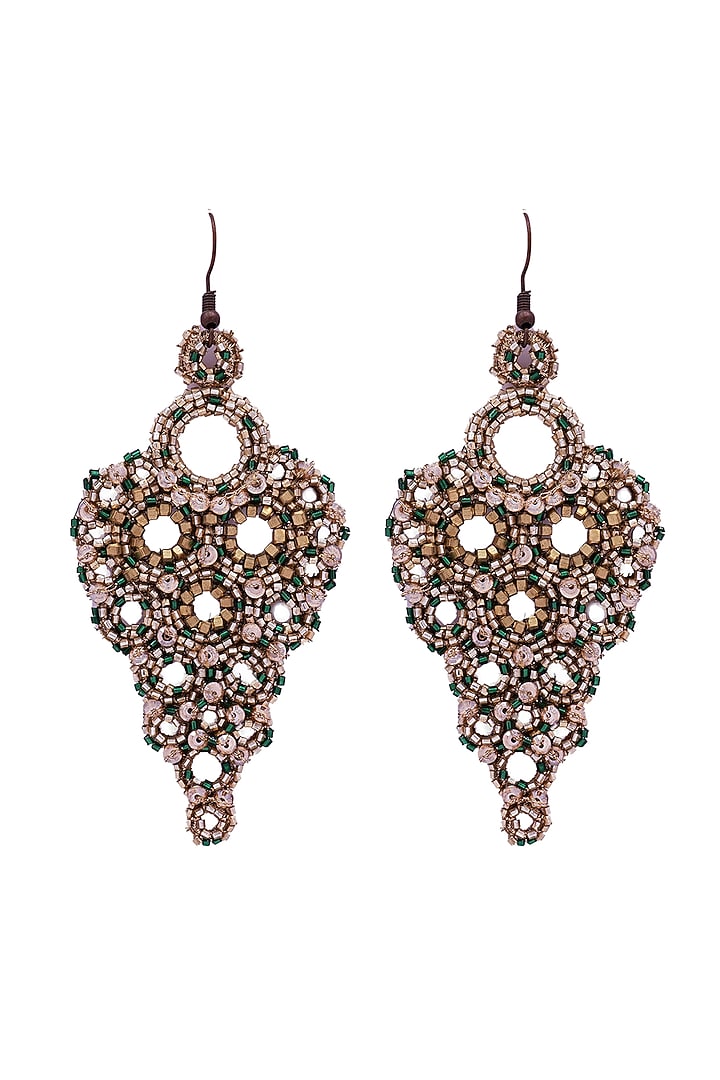 Multi-Colored Sequins & Beaded Dangler Earrings by Jyo Das Accessories at Pernia's Pop Up Shop