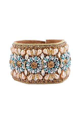 Multi-Colored Suede Cuff Bracelet by Jyo Das Accessories